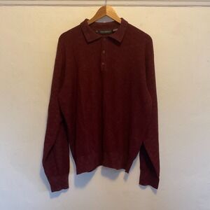 Jhane Barnes Vintage Wool Blend Sweater Grandpacore Dark Red Size Large